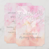 PINK COLUMBINE FLOWER WATERVERF SPLASH WEDING KAART (Voorkant / Achterkant)