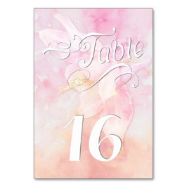 PINK COLUMBINE FLOWER WATERVERF SPLASH WEDING KAART