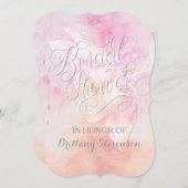 PINK COLUMBINE FLOWER WATERVERF SPLASH WEDING KAART (Voorkant / Achterkant)