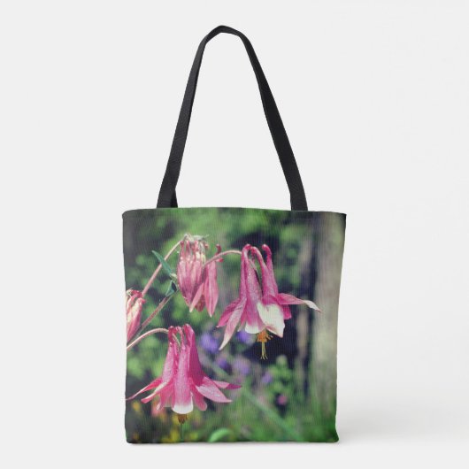 Pink Columbine Flowers Close Up  Tote Bag (Achterkant)