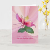Pink Columbine Melody – Comforting Sympathy Kaart (Gele Bloem)