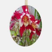 Pink Columbines-Ornament Keramisch Ornament (Rechts)