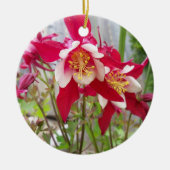 Pink Columbines-Ornament Keramisch Ornament (Voorkant)