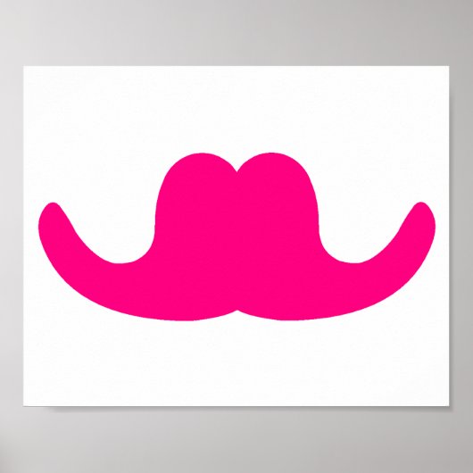 Pink Comedian Mustache Poster (Voorkant)