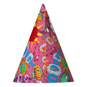 Pink Comic Book Superheld Birthday Feesthoedjes (Achterkant)