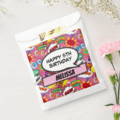 Pink Comic Book Superheld Birthday Party Bedankzakje (Gezegeld)