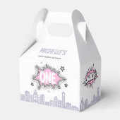 Pink Comics Boek Supergirl Gable Favor Box Bedankdoosjes (Achterkant)