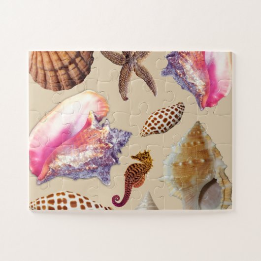 Pink Conch Junonia Seahorse Kinderen Legpuzzel (Horizontaal)
