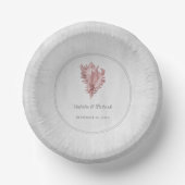Pink Conch Shell Wedding Paper Bowls Papieren Kommen (Voorkant)
