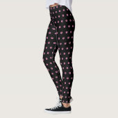 "Pink Cone Flowers" op zwart - Leggings (Links)