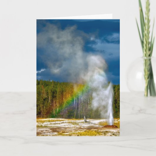 Pink Cone Geyser Yellowstone Park Dank u kaart (Voorkant)