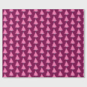 Pink Contemporary Christmas Trees Cadeaupapier (Vlak)