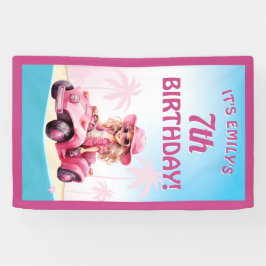 Pink Convertible Beach Birthday Spandoek