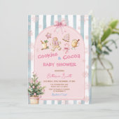 Pink Cookies and Cocoa Snowflakes Baby Shower  Kaart (Staand voorkant)