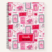 Pink Coquette aesthetic girly whimsical pattern Notitieboek (Voorkant)