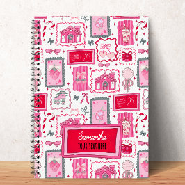 Pink Coquette aesthetic girly whimsical pattern Notitieboek