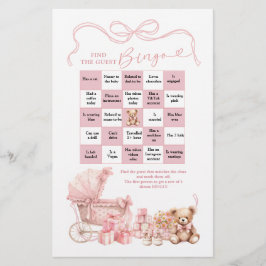 Pink Coquette Baby Carriage Find The Guest Bingo