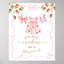 Pink Coquette Baby Clothes Berry Sweet Game Sign Poster
