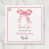 Pink Coquette Bow Baby Shower Bedankjes Labels (Voorkant)
