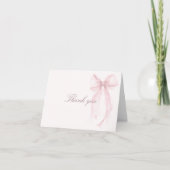 Pink Coquette Bow Baby Shower Bedankkaart (Voorkant)