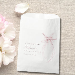 Pink Coquette Bow Baby Shower Bedankzakje