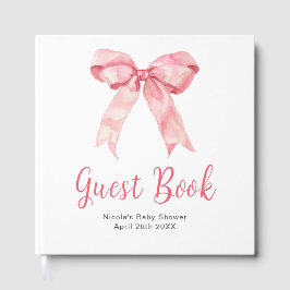 Pink Coquette Bow Baby Shower Guest Book Gastenboek