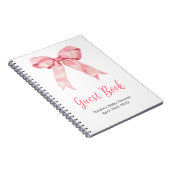 Pink Coquette Bow Baby Shower Guest Book Notitieboek (Rechterzijde)
