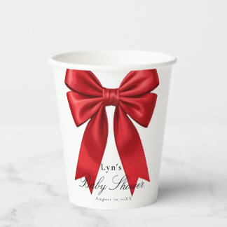 Pink Coquette Bow Baby Shower Paper Cup Papieren Bekers
