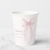 Pink Coquette Bow Baby Shower Papieren Bekers (Voorkant)