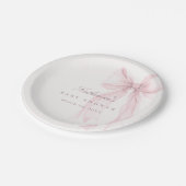 Pink Coquette Bow Baby Shower Papieren Bordje (Gekanteld)