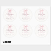 Pink Coquette Bow Baby Shower Ronde Sticker (Vel)