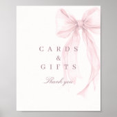 Pink Coquette Bow Baby Shower Tabletop Sign Poster (Voorkant)