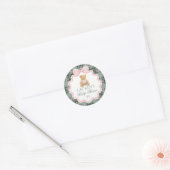 Pink Coquette Bow Bear Baby Shower Envelope Seal Ronde Sticker (Envelop)