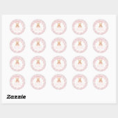 Pink Coquette Bow Bear Baby Shower Envelope Seal Ronde Sticker (Vel)