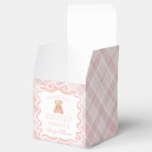Pink Coquette Bow Bear Baby Shower Favor Box Bedankdoosjes (Geopend)