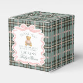 Pink Coquette Bow Bear Baby Shower Favor Box Bedankdoosjes (Voorkant Zijde)