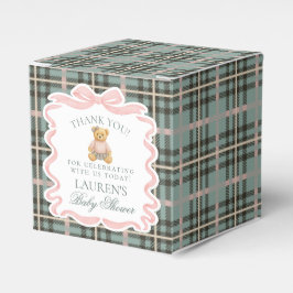 Pink Coquette Bow Bear Baby Shower Favor Box Bedankdoosjes