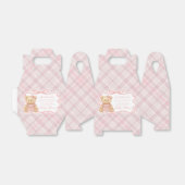 Pink Coquette Bow Bear Baby Shower Favor Box Bedankdoosjes (Uitgevouwen)