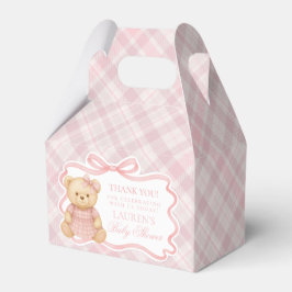 Pink Coquette Bow Bear Baby Shower Favor Box Bedankdoosjes