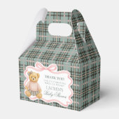 Pink Coquette Bow Bear Baby Shower Favor Box Bedankdoosjes (Achterkant)