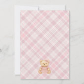 Pink Coquette Bow Bear Girl Advice for Baby Card Kaart (Achterkant)