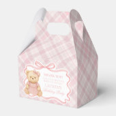 Pink Coquette Bow Bear Girl Birthday Favor Box Bedankdoosjes (Achterkant)