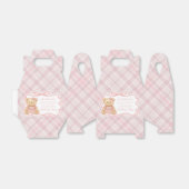 Pink Coquette Bow Bear Girl Birthday Favor Box Bedankdoosjes (Uitgevouwen)