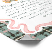 Pink Coquette Bow Bear Plaid Diaper Thoughts Poster (Hoek)