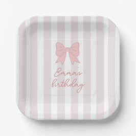 Pink Coquette Bow Birthday Papieren Bordje