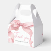 Pink Coquette Bow Birthday Party  Bedankdoosjes (Achterkant)