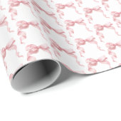 Pink Coquette Bow Birthday Party  Cadeaupapier (Rol Hoek)