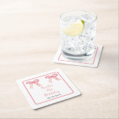 Pink Coquette Bow Birthday Party Kartonnen Onderzetters (Insitu)