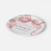 Pink Coquette Bow Birthday Party Papieren Bordje (Gekanteld)