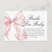 Pink Coquette Bow Books For Baby Card Informatiekaartje (Voorkant)